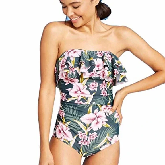 🌸NWT TROPICAL HIGH COVERAGE SWIMSUIT - Picture 2 of 10